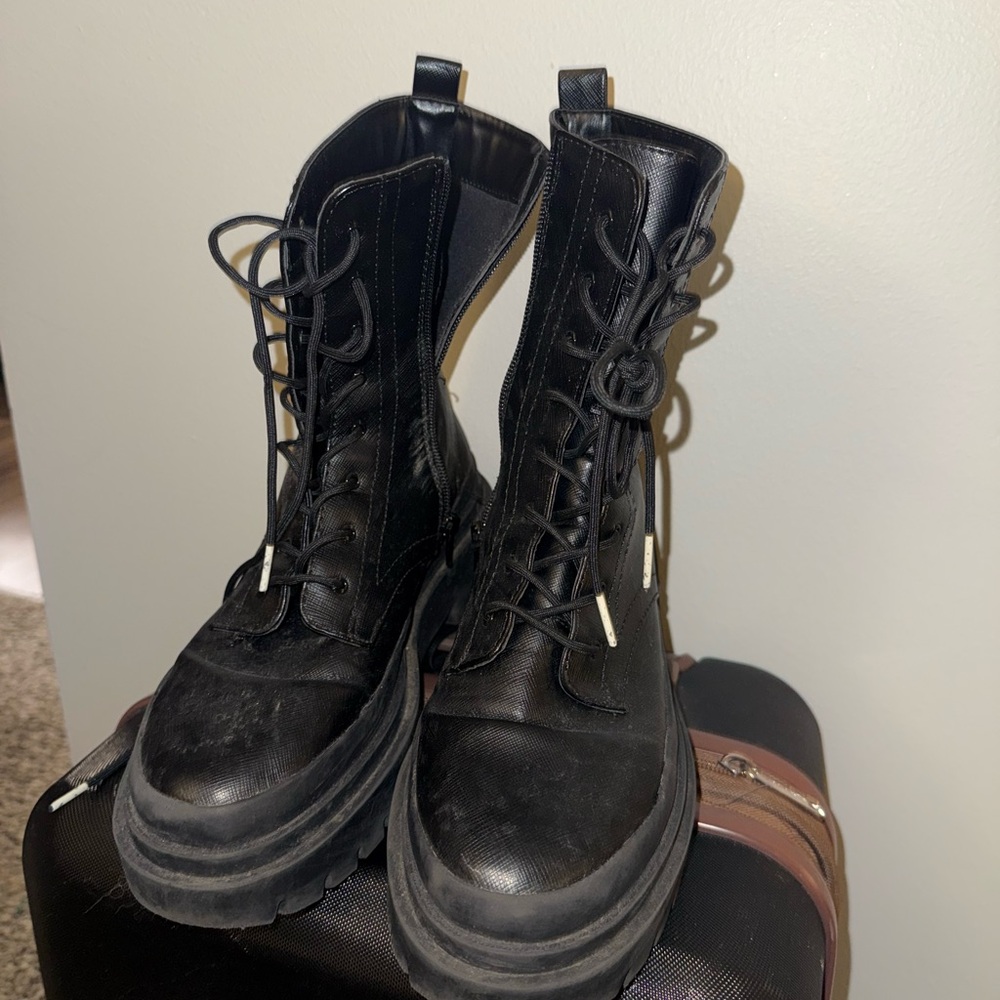 Steve Madden Black Combat Boots